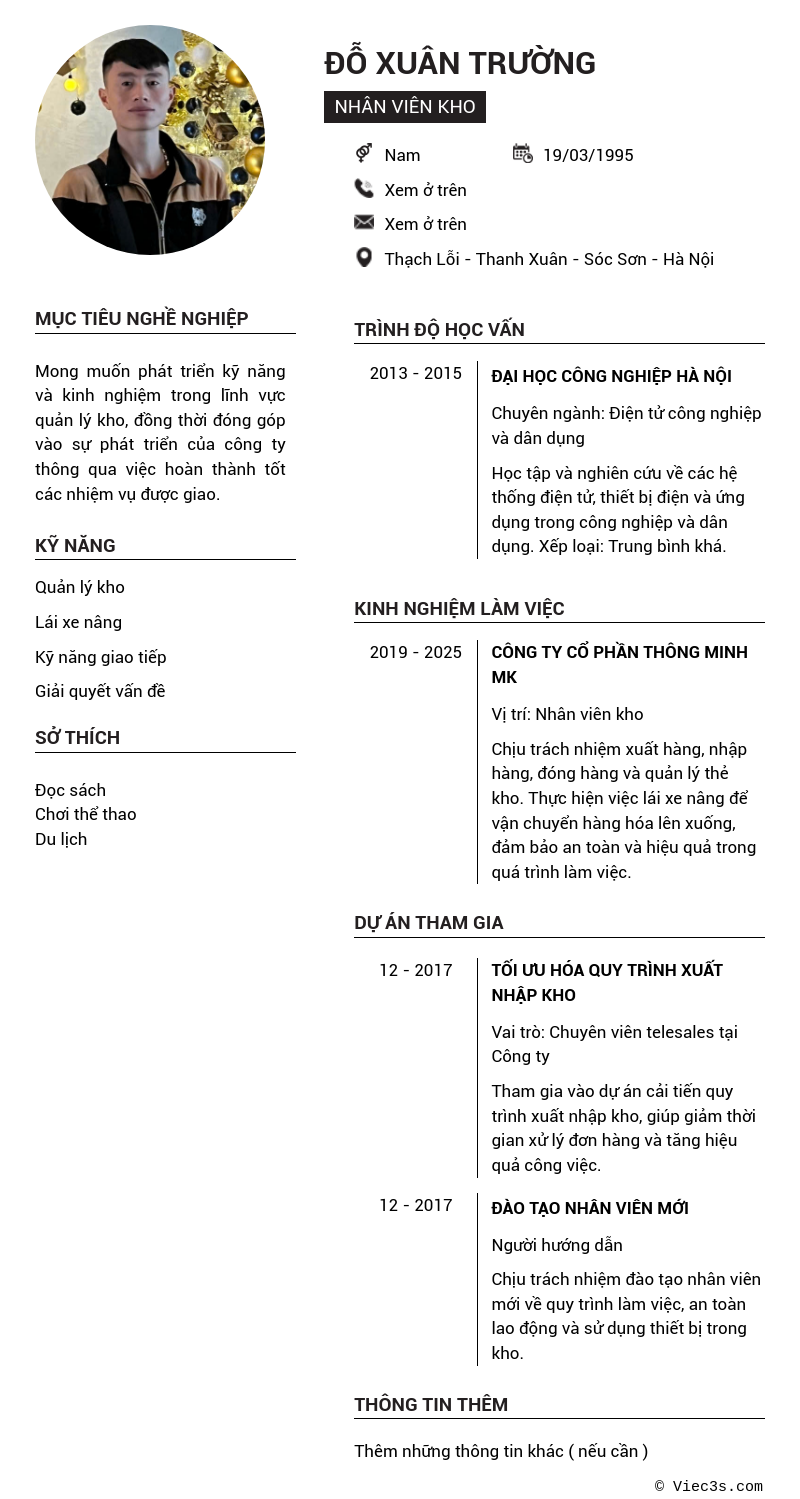 CV ứng viên