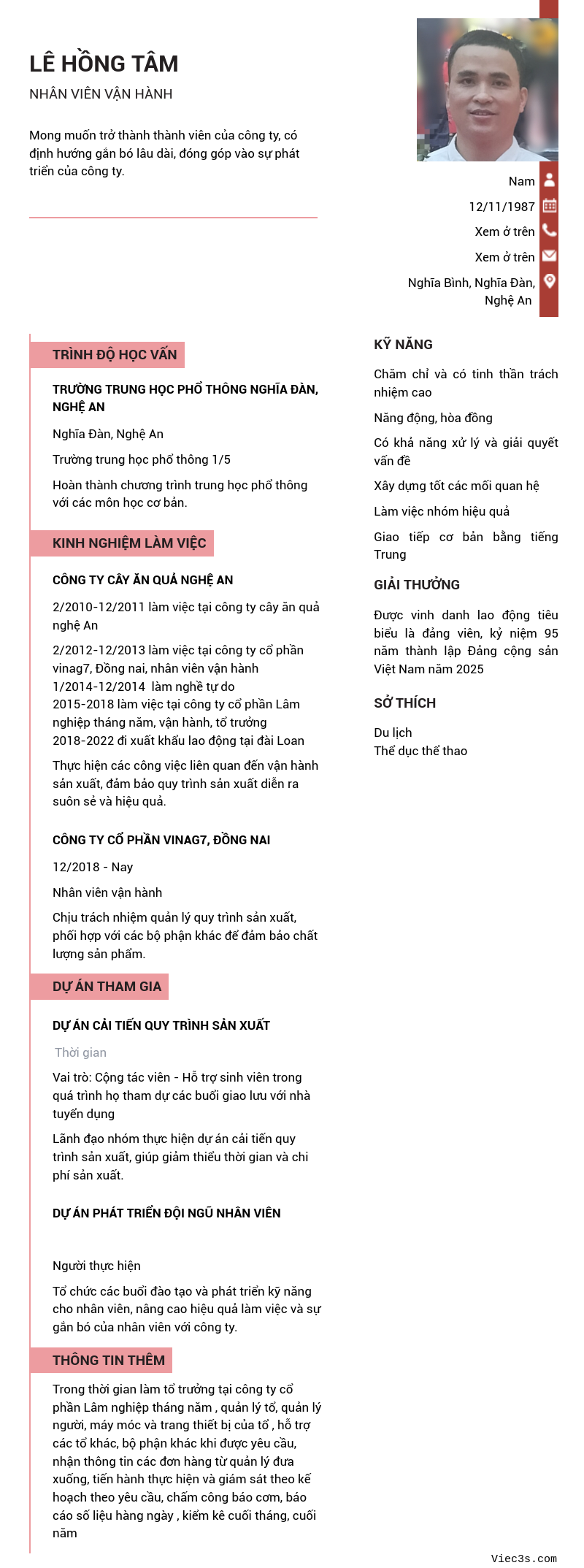 CV ứng viên