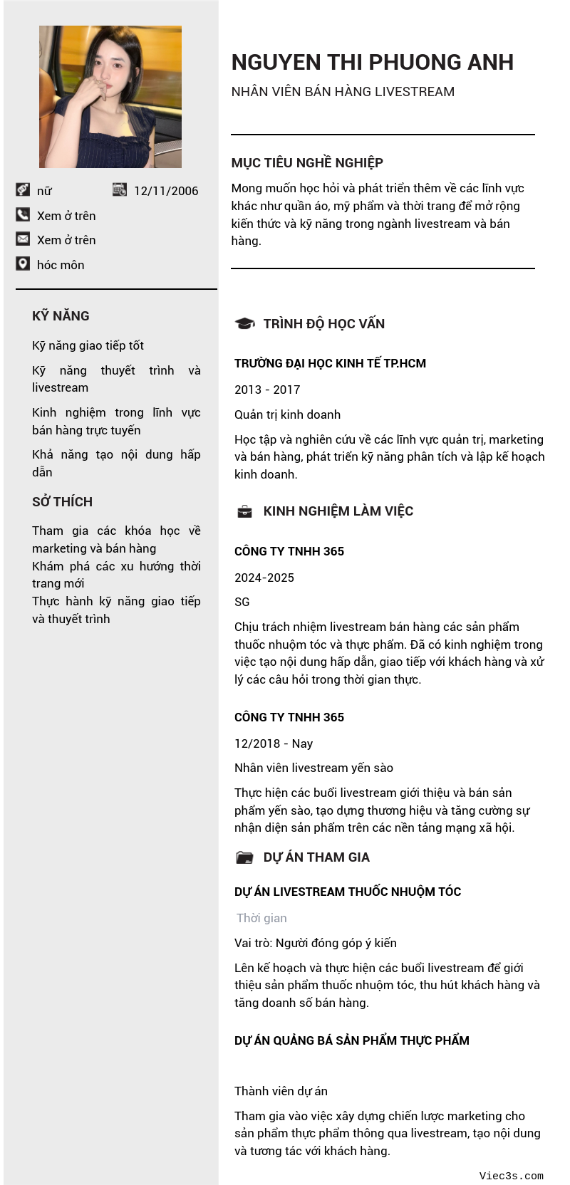 CV ứng viên