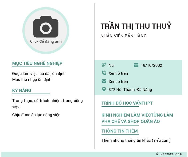 CV ứng viên