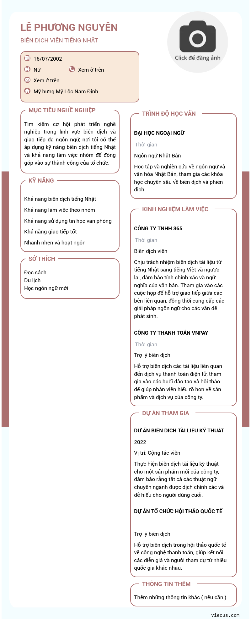 CV ứng viên
