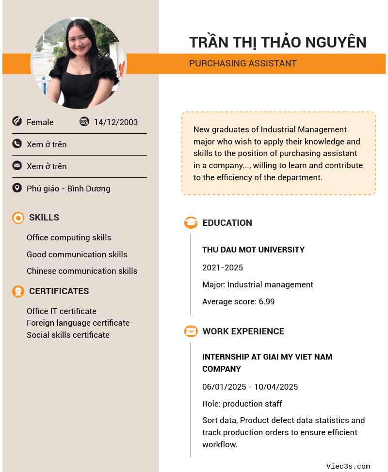 CV ứng viên