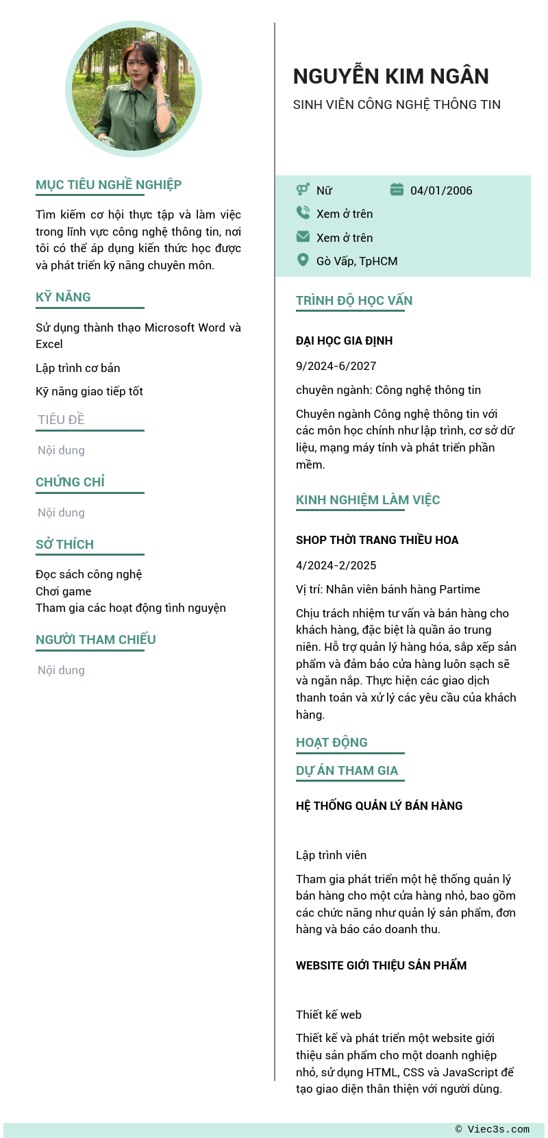 CV ứng viên