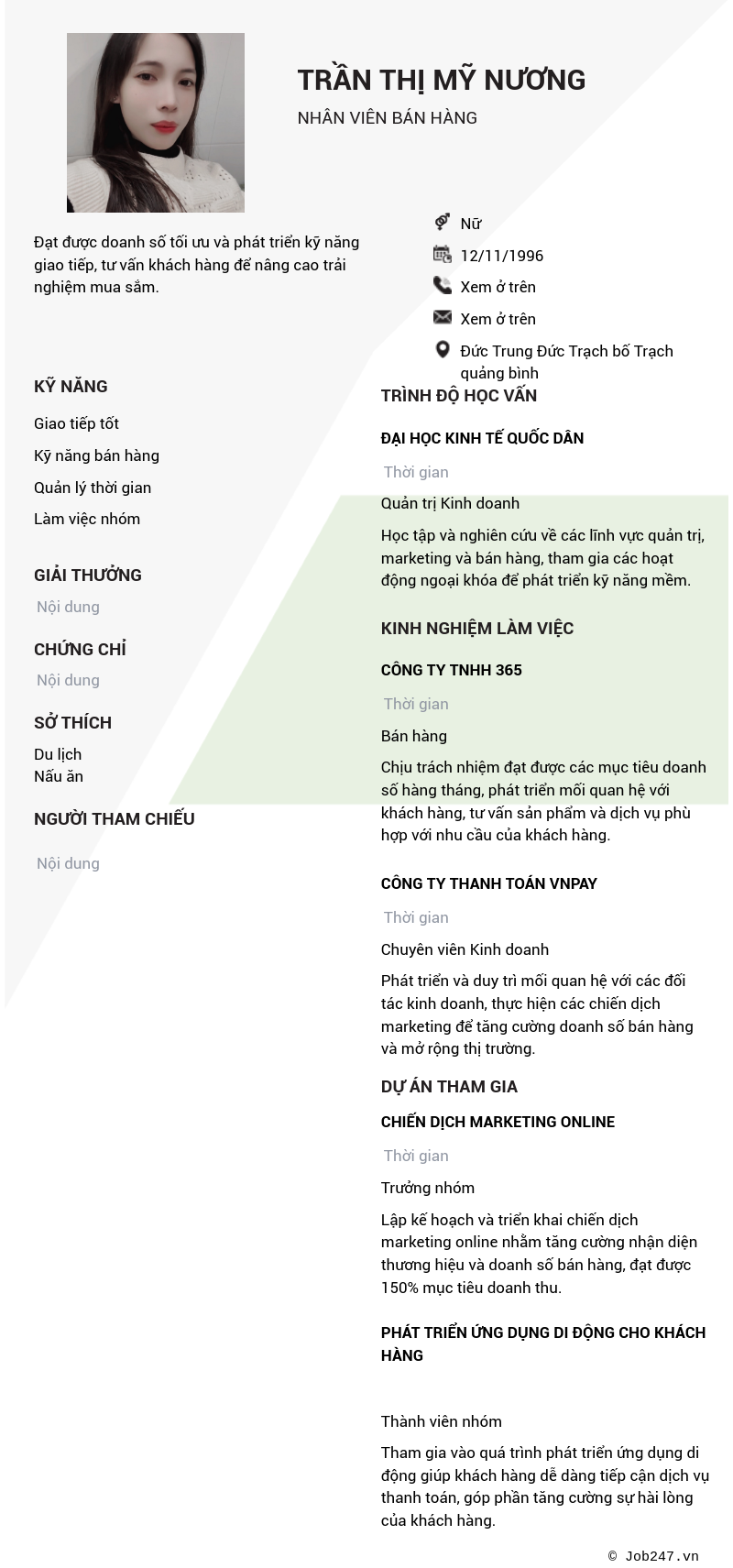 CV ứng viên