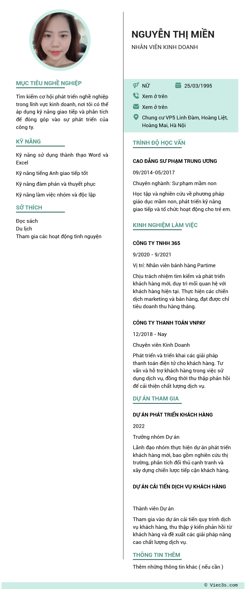 CV ứng viên