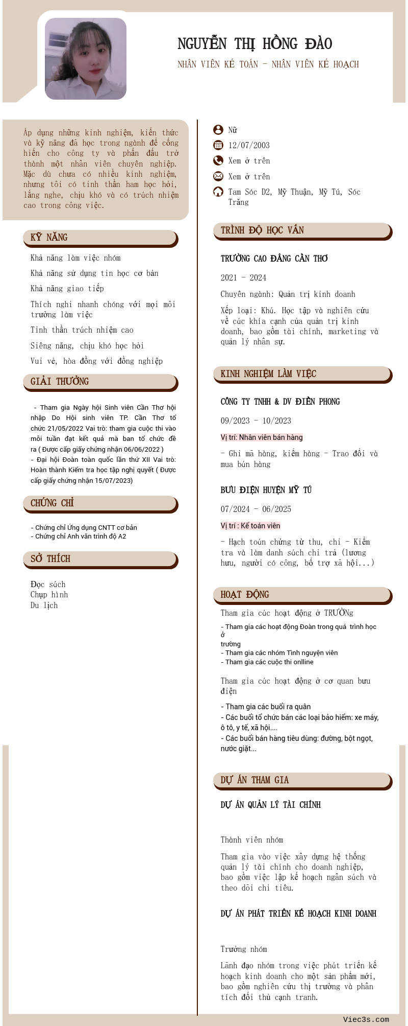 CV ứng viên