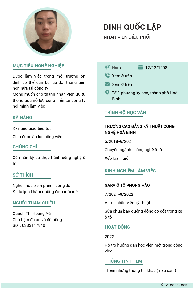 CV ứng viên