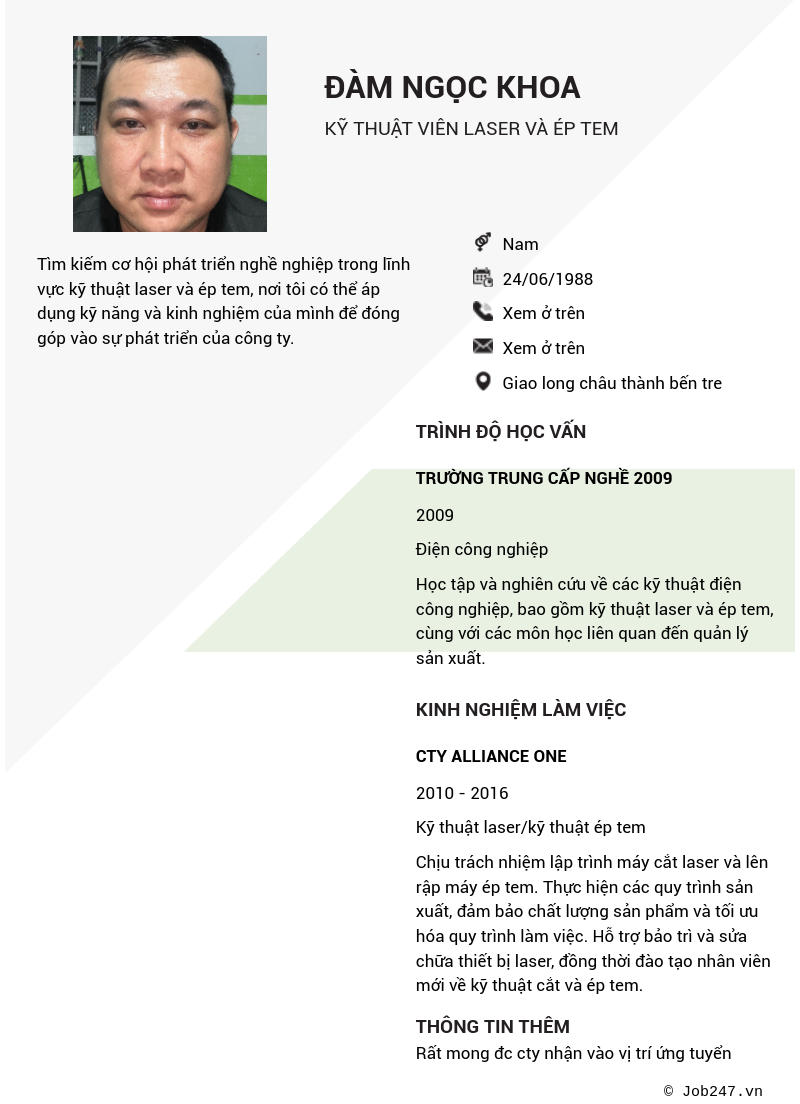 CV ứng viên
