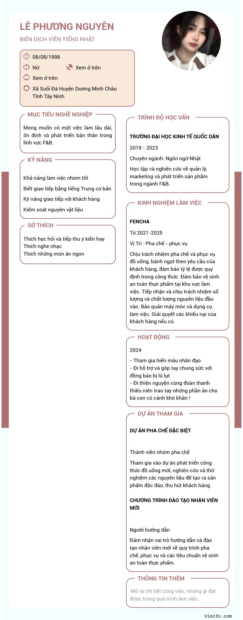CV ứng viên