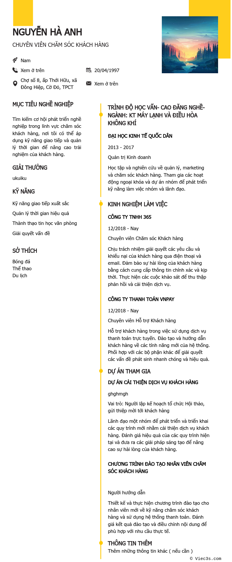 CV ứng viên