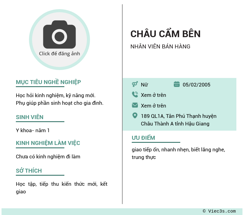 CV ứng viên
