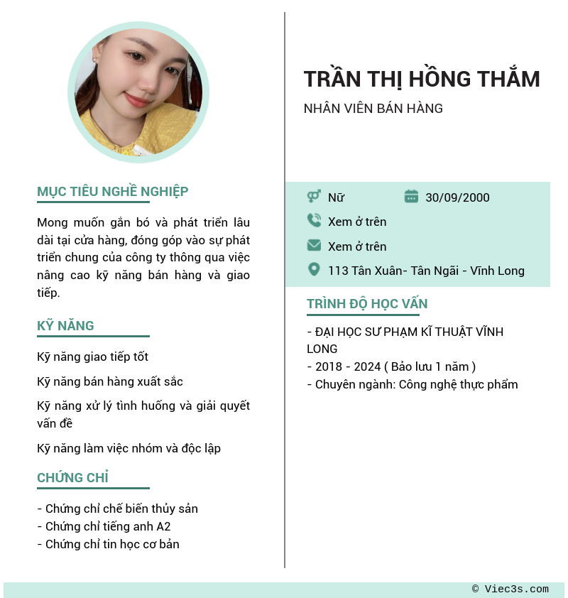 CV ứng viên