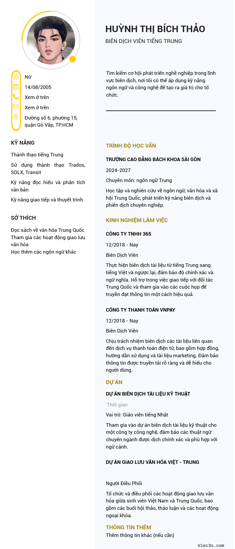 CV ứng viên