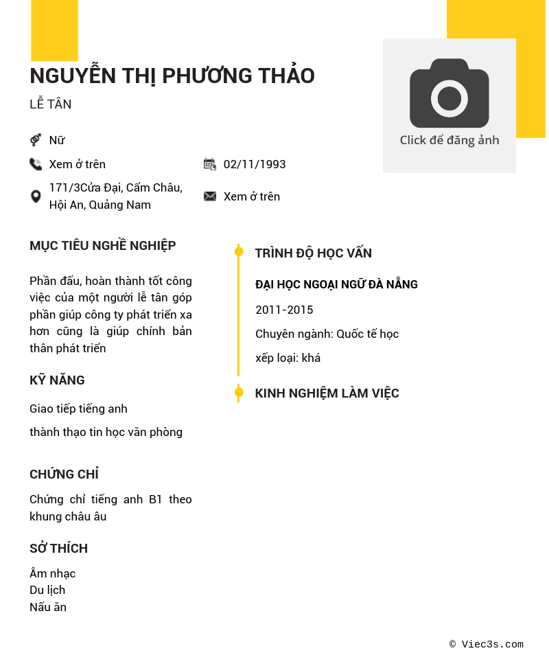 CV ứng viên