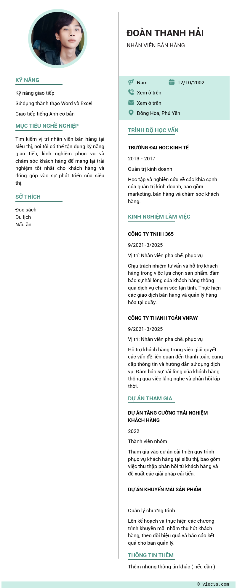 CV ứng viên