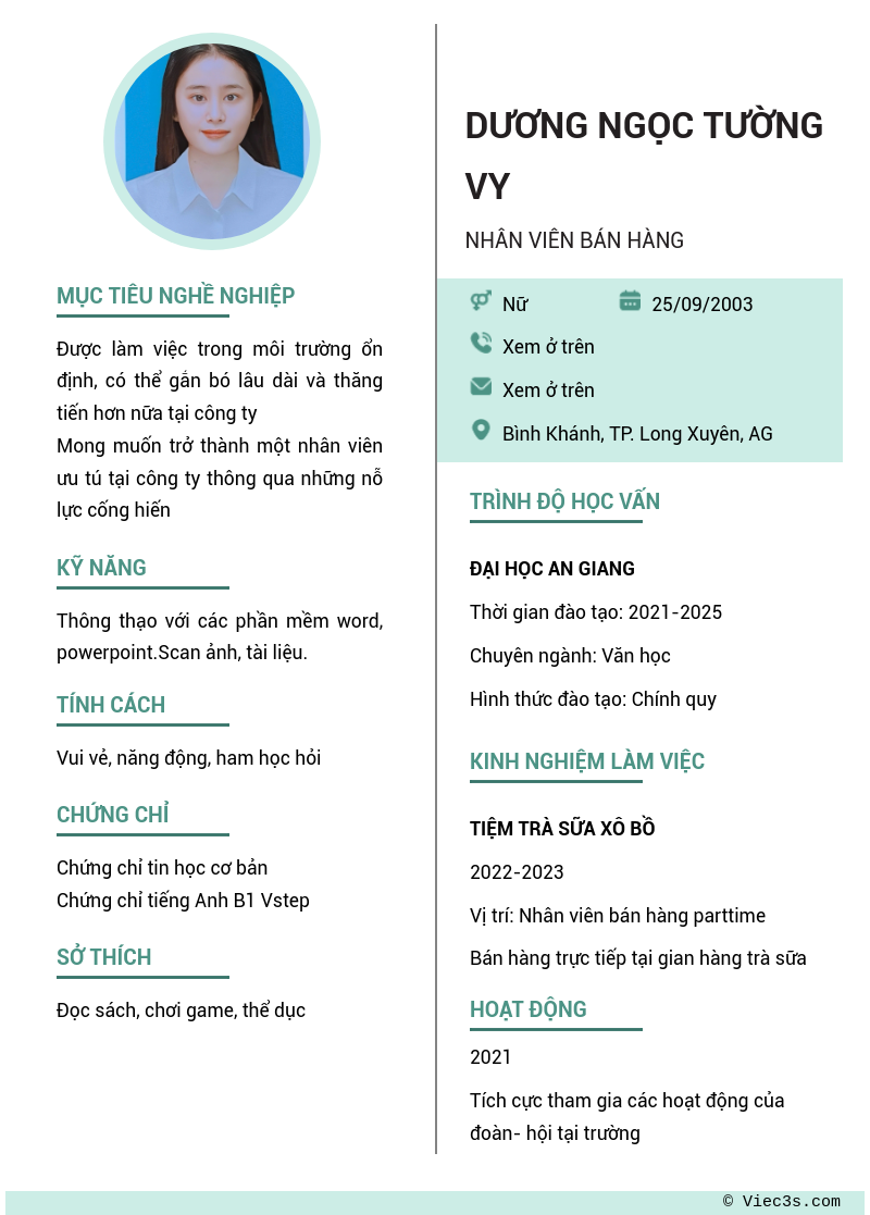 CV ứng viên