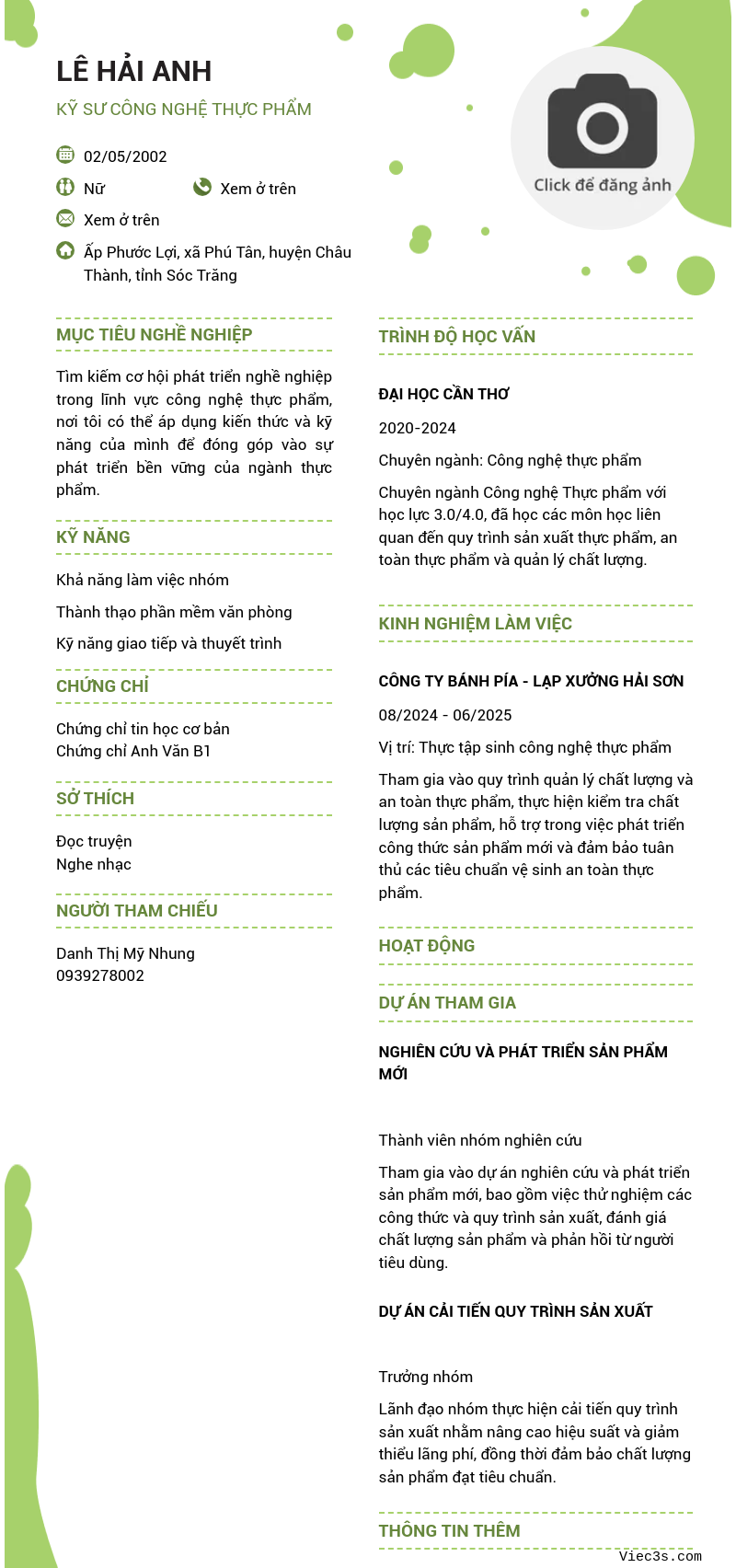 CV ứng viên