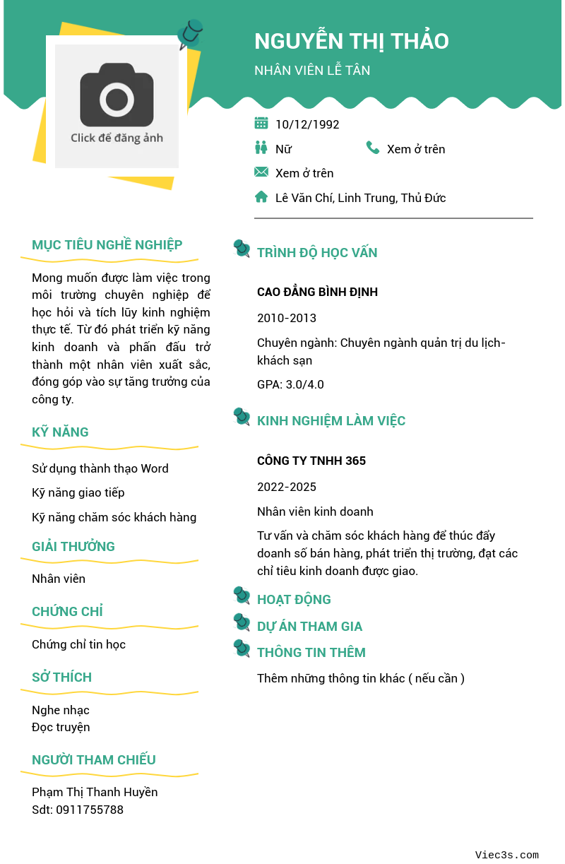 CV ứng viên