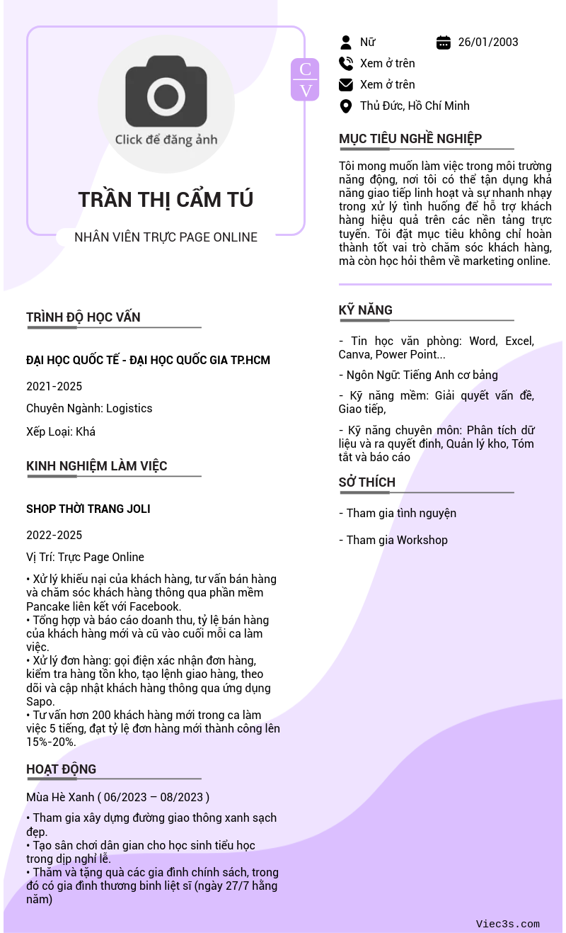 CV ứng viên