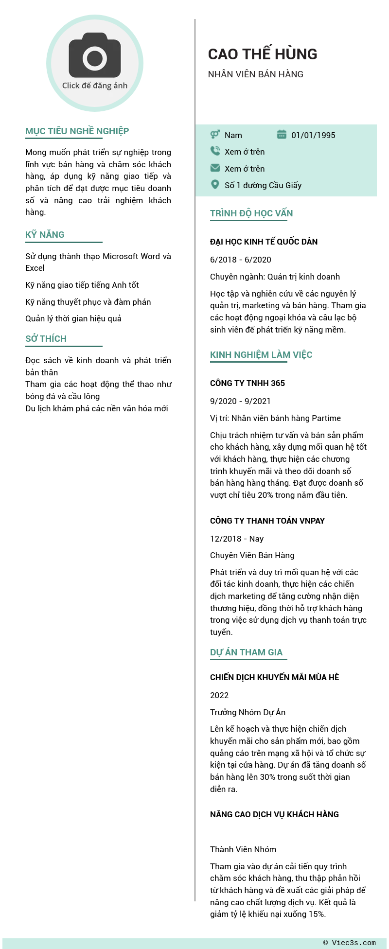 CV ứng viên
