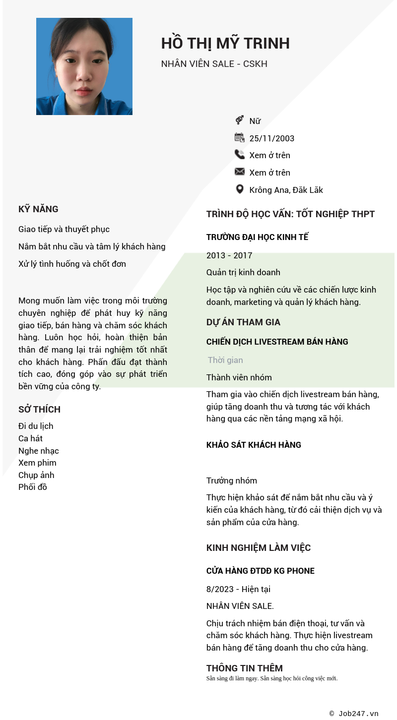 CV ứng viên