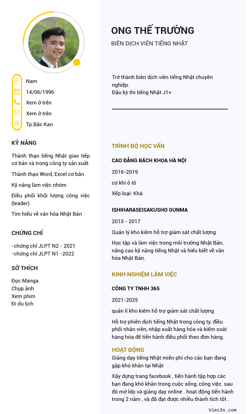 CV ứng viên