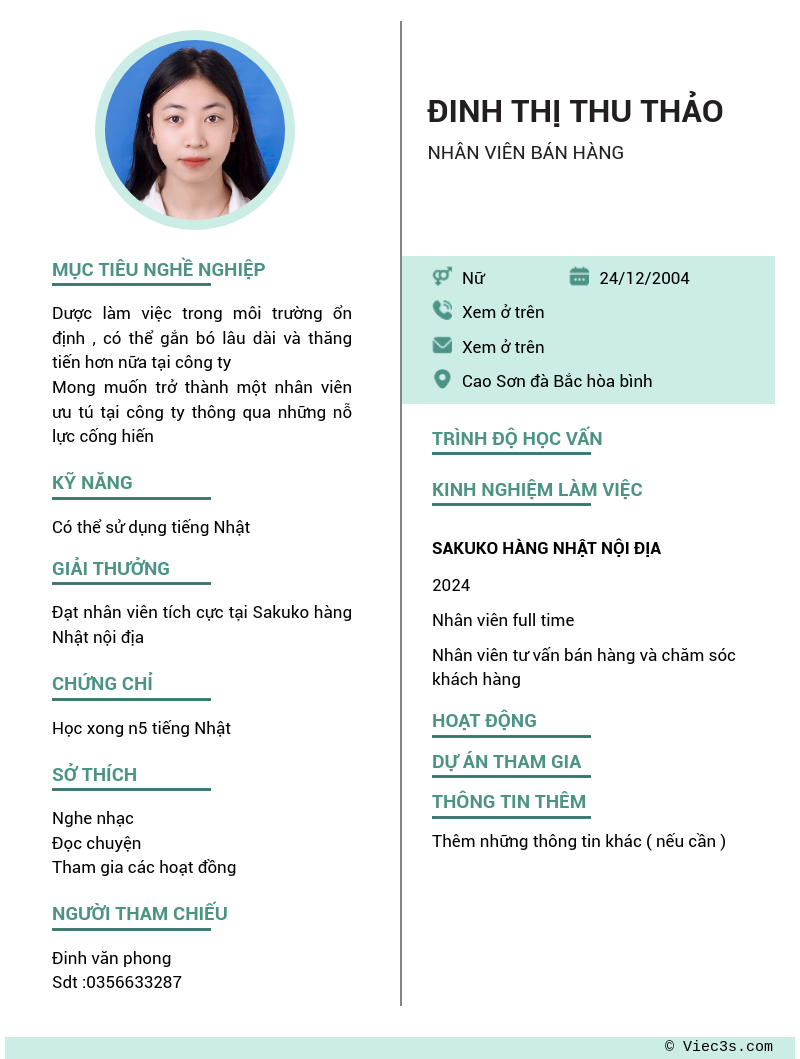 CV ứng viên