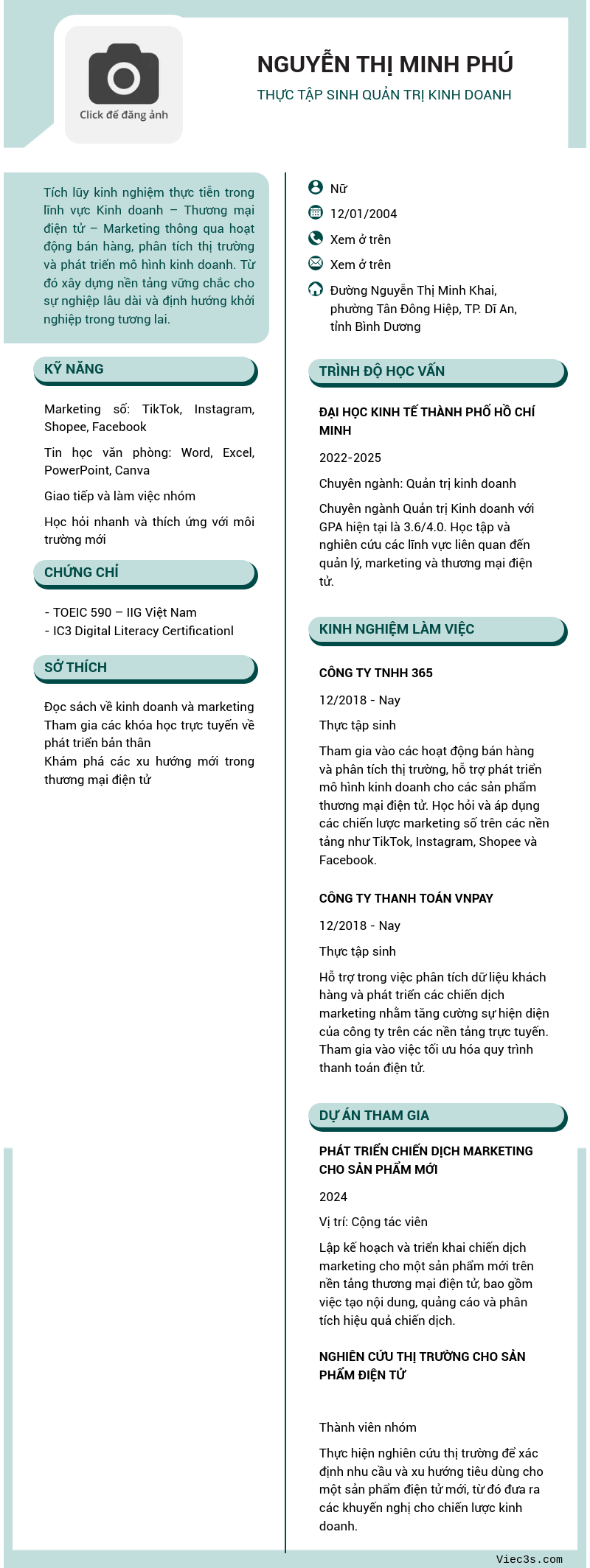 CV ứng viên