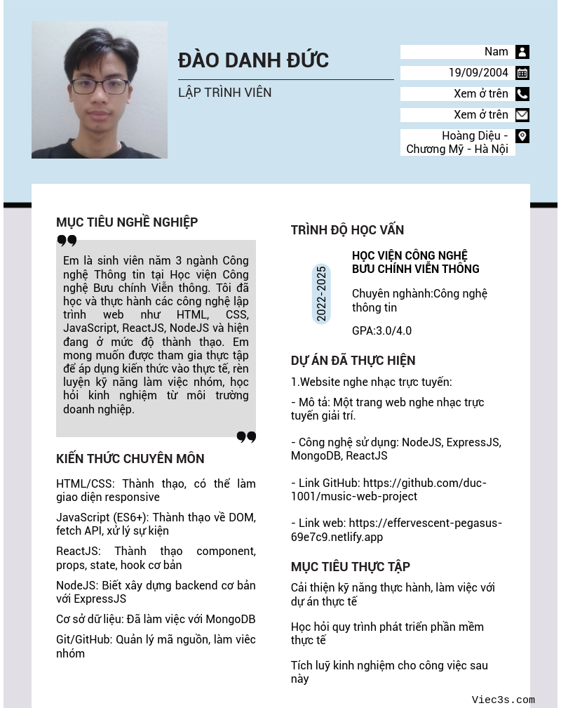 CV ứng viên