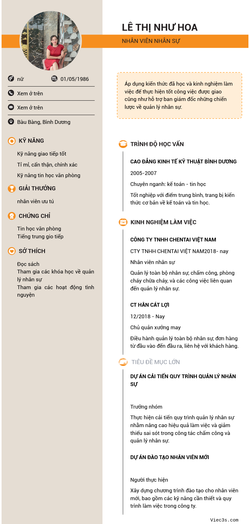 CV ứng viên