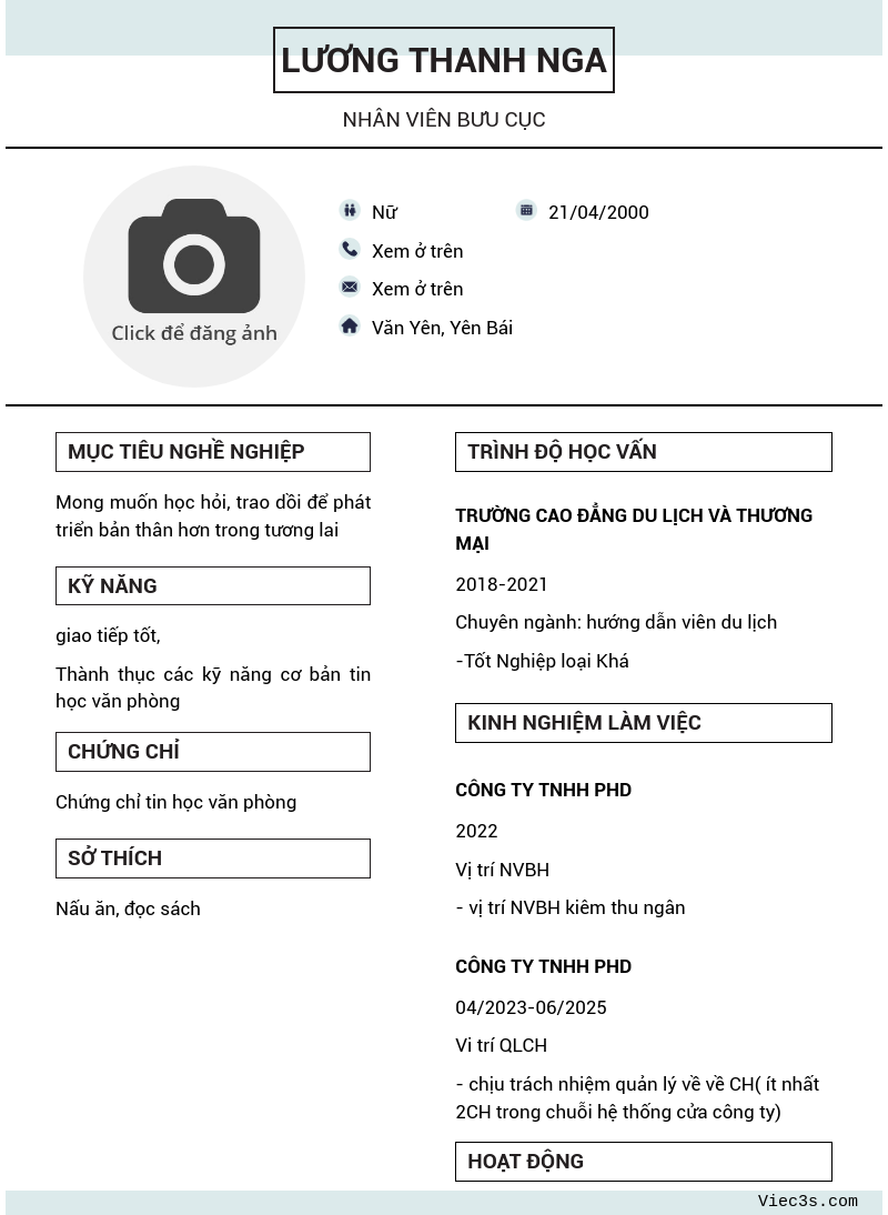 CV ứng viên