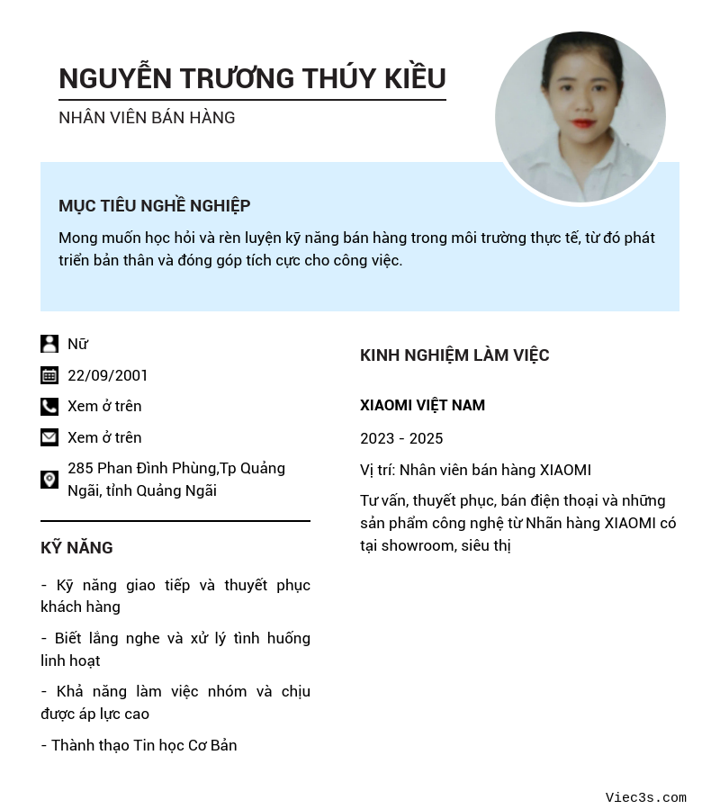 CV ứng viên
