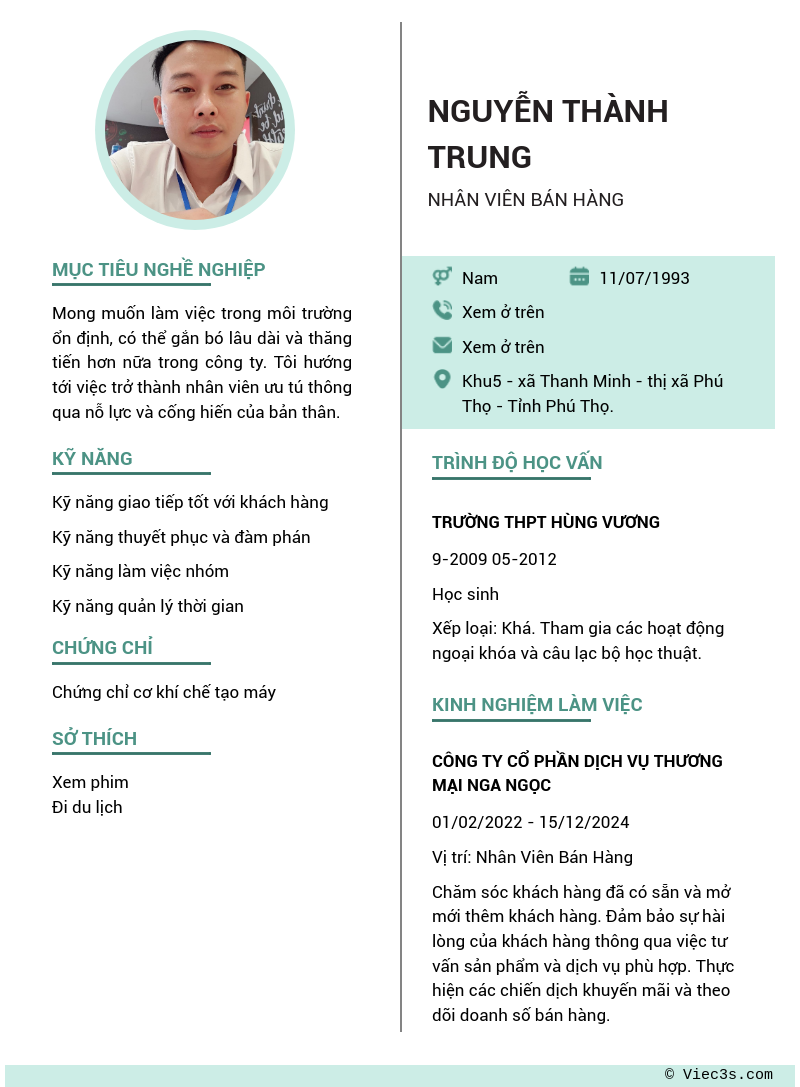 CV ứng viên