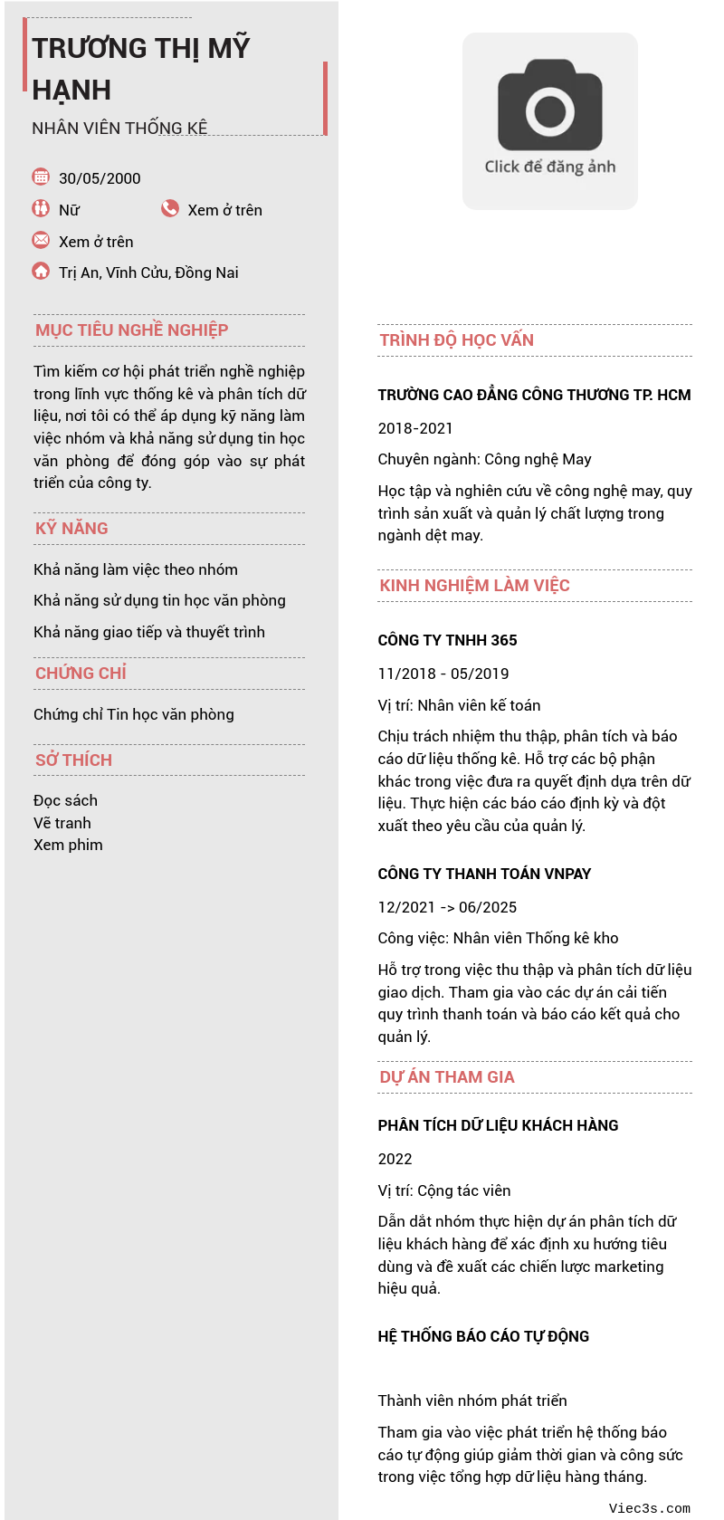 CV ứng viên