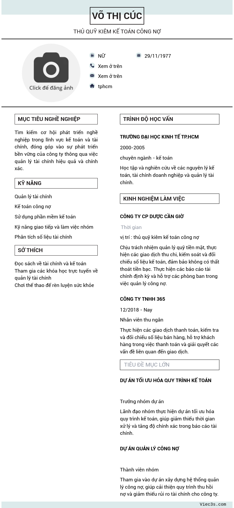 CV ứng viên