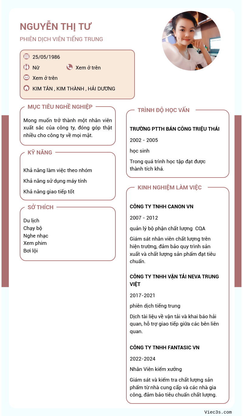 CV ứng viên