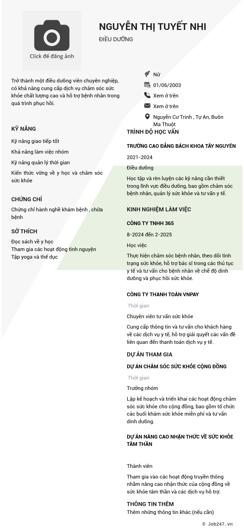 CV ứng viên