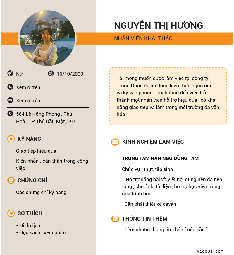 CV ứng viên