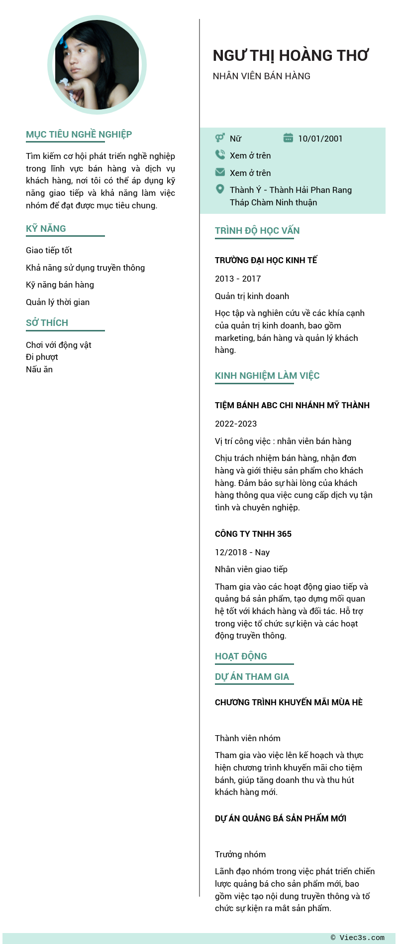 CV ứng viên