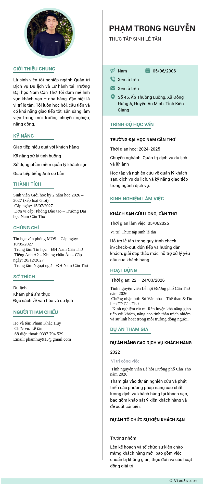 CV ứng viên