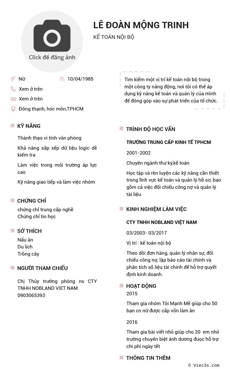 CV ứng viên