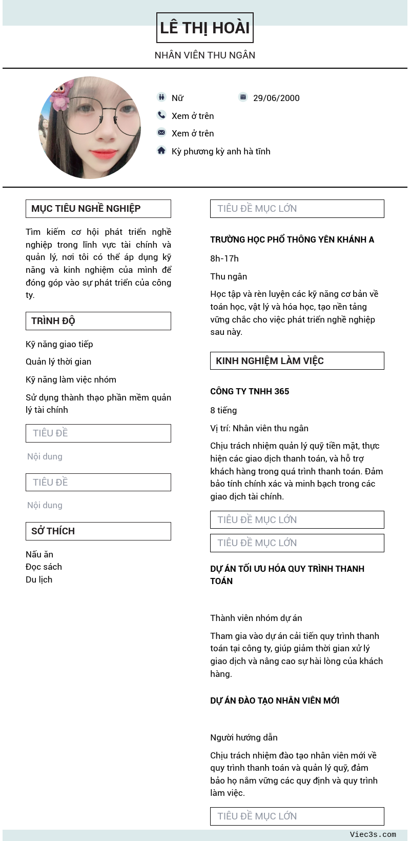 CV ứng viên