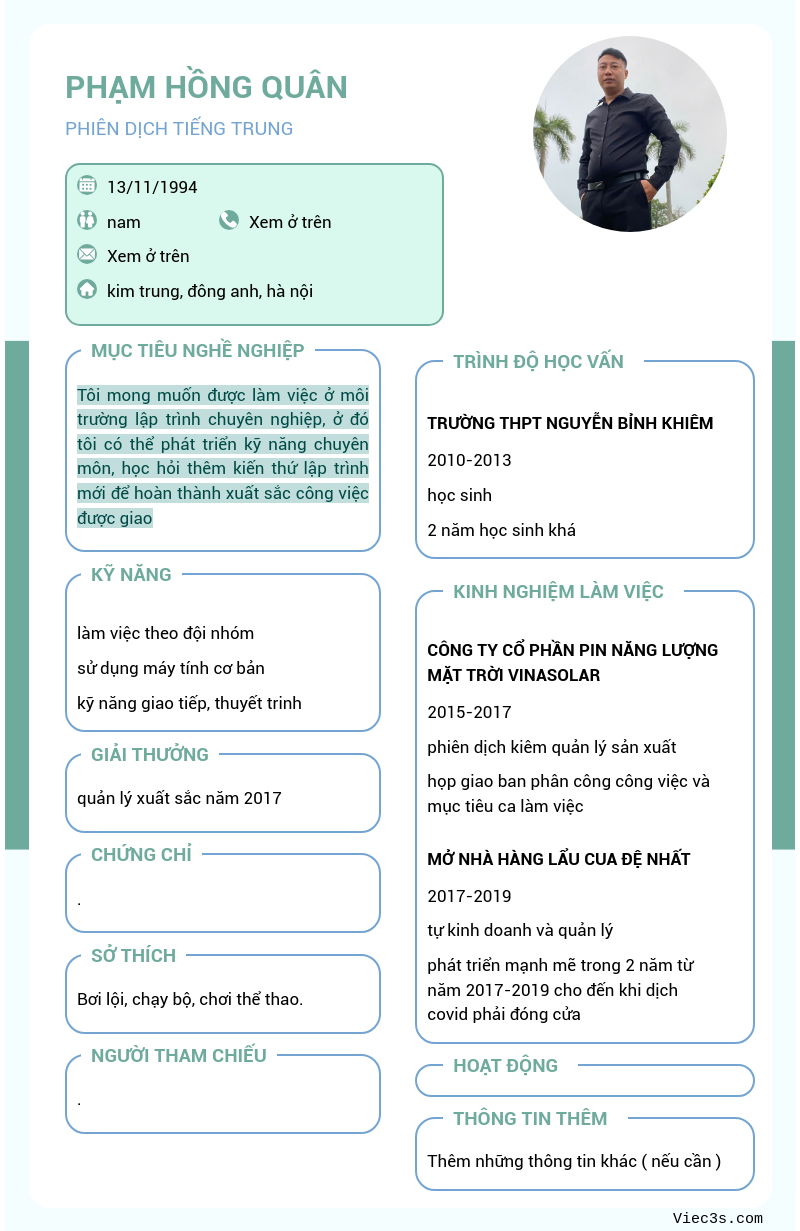 CV ứng viên