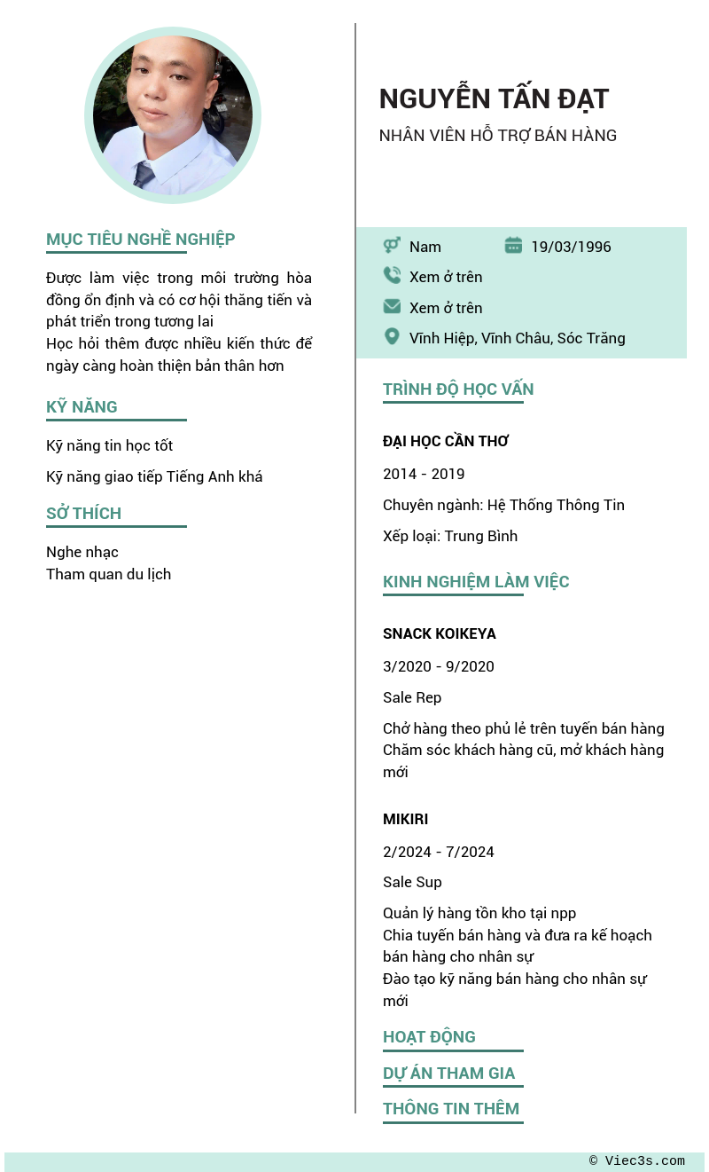 CV ứng viên