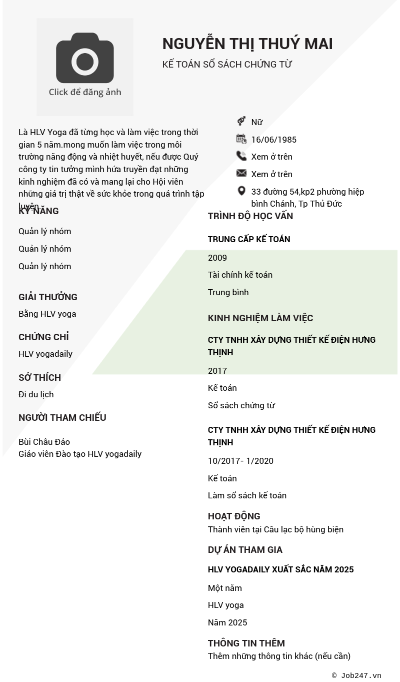 CV ứng viên