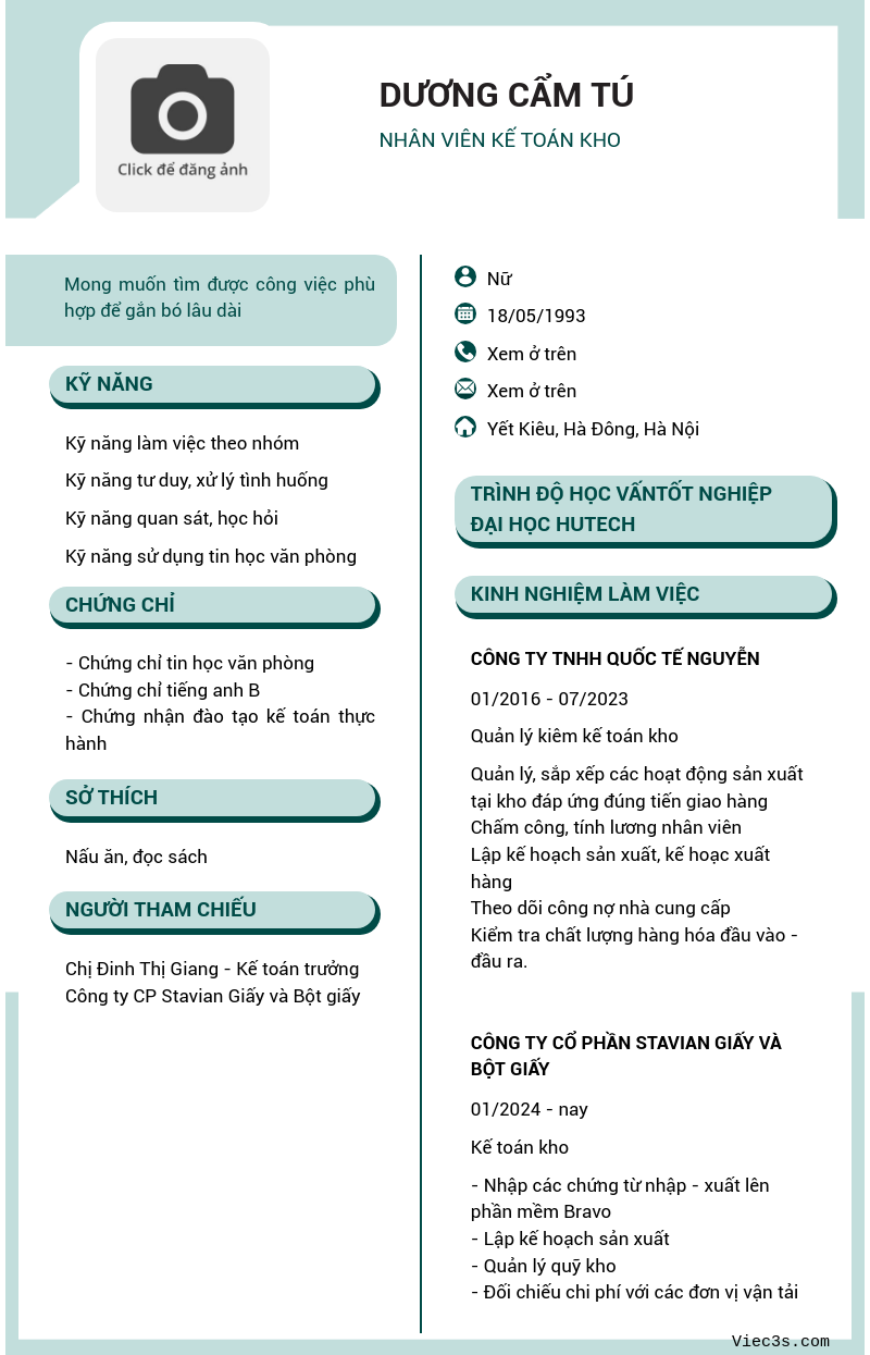 CV ứng viên