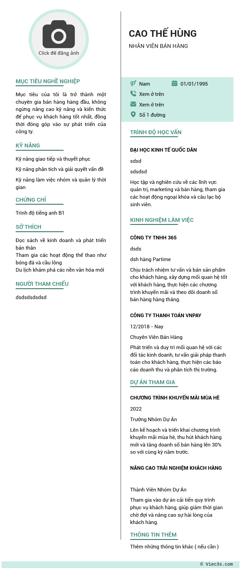 CV ứng viên