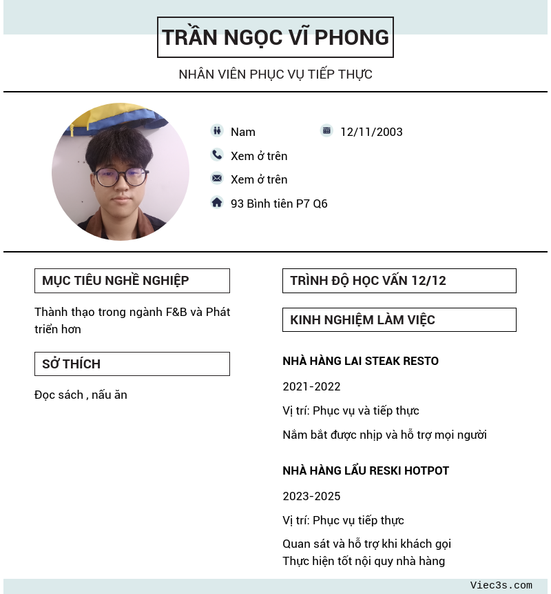 CV ứng viên