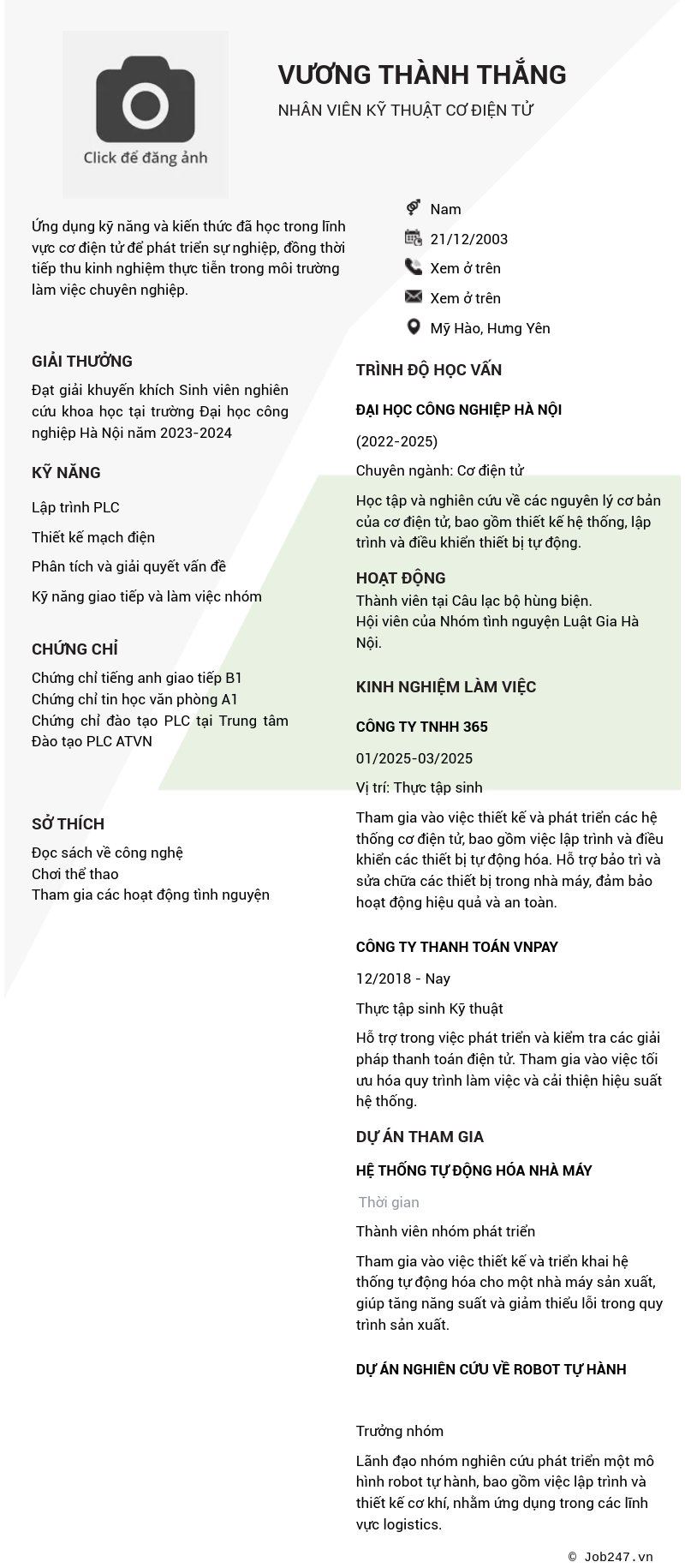 CV ứng viên