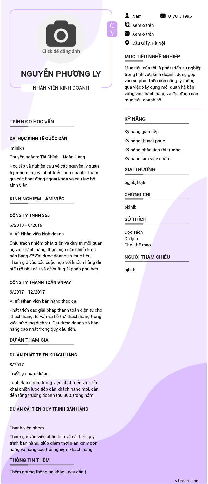 CV ứng viên